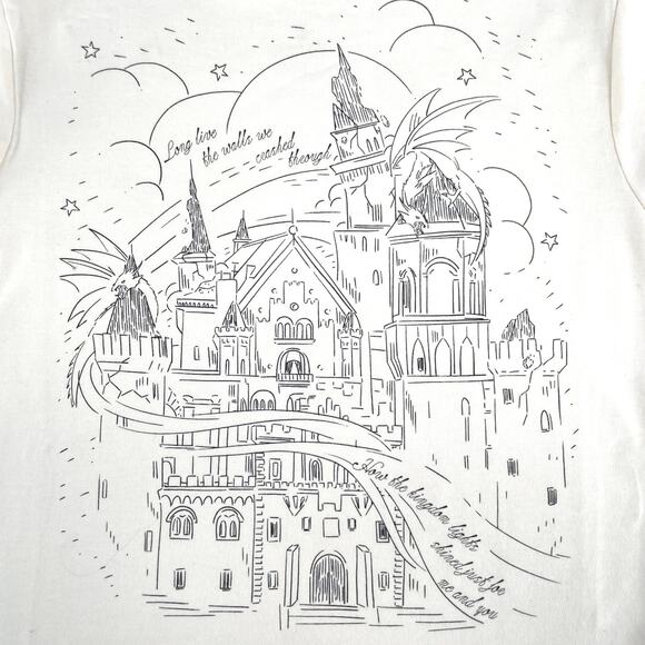 Taylor Swift Speak Now Babydoll Tee Kingdom Lights Castle Dragons Cream Size XS - Picture 3 of 12